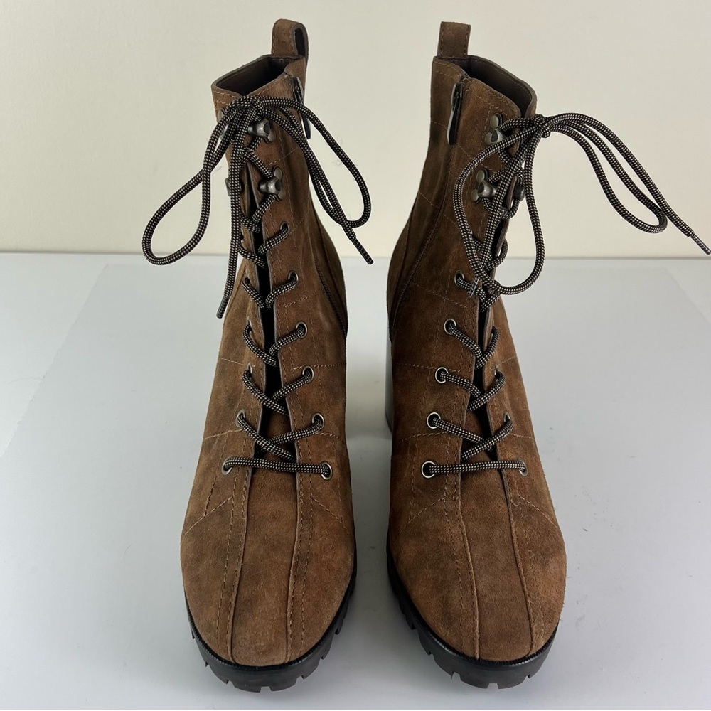 NEW PAIGE BROWN SUEDE ANKLE BOOTS - Picture 9 of 12